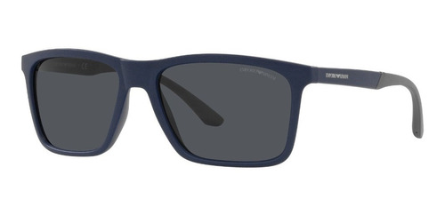 Lentes Sol Original Emporio Armani Hombre Azul  Rectangular