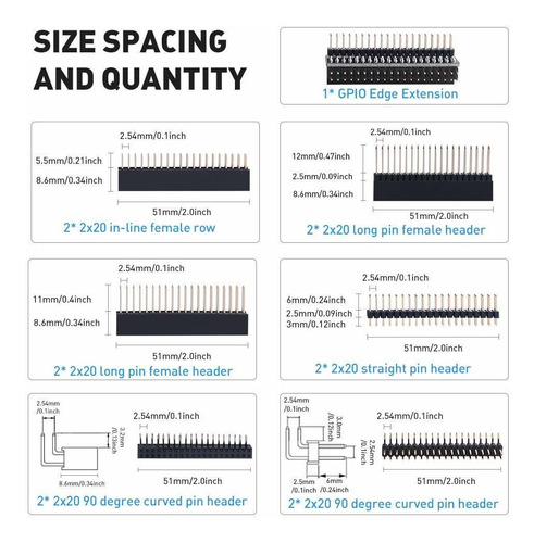 Cabezal Para Raspberry Pi 4b 3b+ 3b 2b A+ Zero (zero W) Nano