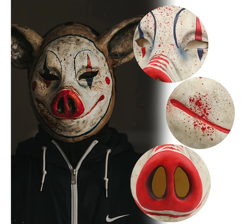Máscara De Emulsión De Cerdo Realista Horror Animal Bloody