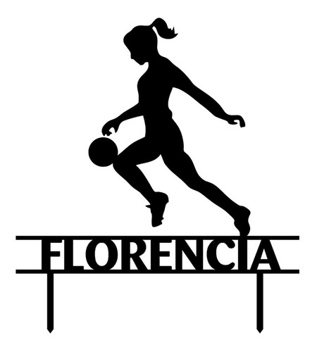 Topper Adorno Torta Futbol Personalizado Nombre Femenino