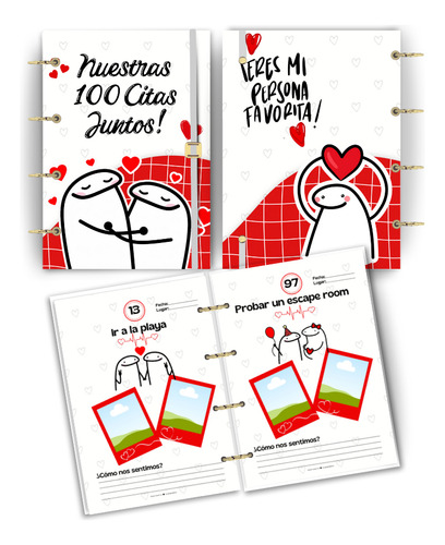 Álbum 100 Citas Juntos Editable En Canva Mod. Flork. Digital