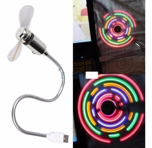 Mini Ventilador Portable Flexible Usb Led Luz Cooler Laptop