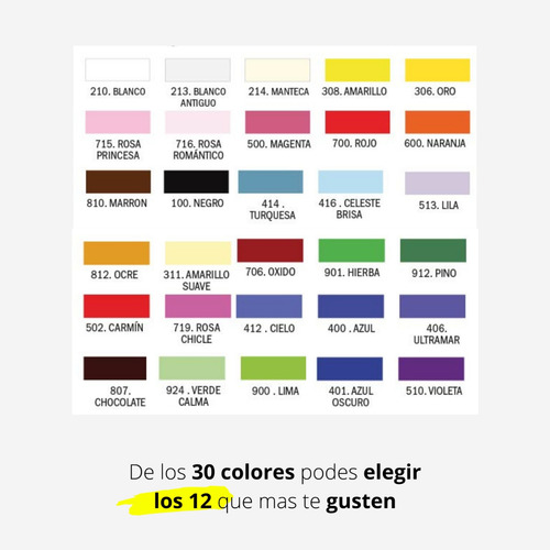 Set 12 Bases Acrilicas Eq Arte 200cc