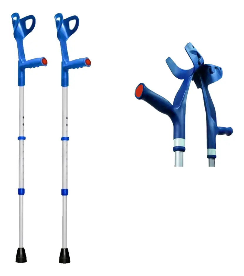 Muleta Ortopédica Canadense 130kg (par - 2un De Muletas) Cor Azul