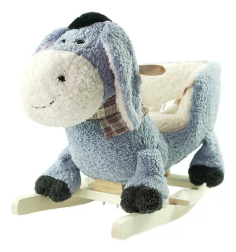 Mecedor P/ Bebes De Peluche Burro Con Sonido Wo446b Cresko Color Burro Azul