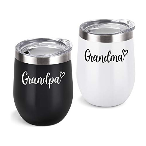 Juego De Vasos De Vino Abuelo Y Abuela, Vaso De Acero I...