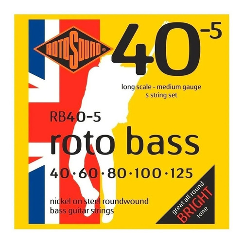 Encordado Bajo 5 Cuerdas 040 Rotosound Rb40-5