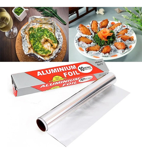 Rollo Papel Aluminio Para Cocina Repostería Asado 20 Metros