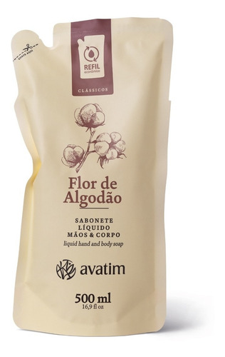 Refil Sabonete Líquido Avatim Flor De Algodão 500ml
