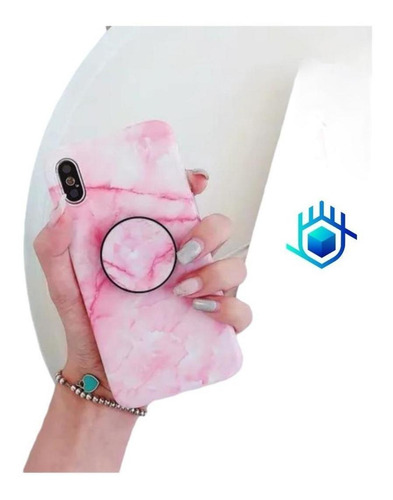 Funda De Marmol + Pop iPhone Pop Dama Hombre Mujer Goma Moda