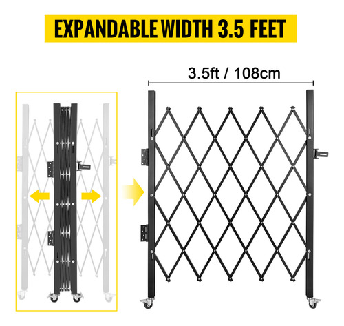 Vevor Puerta De Seguridad Plegable Simple De 48\ H X 37\ W