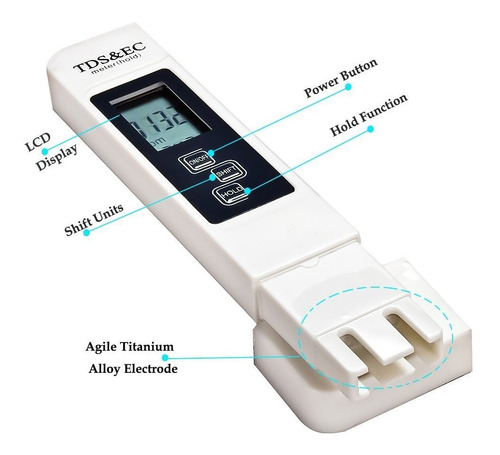 Imagen 4 de 7 de Medidor Digital Multifuncional Tds Ec Temperatura C/estuche
