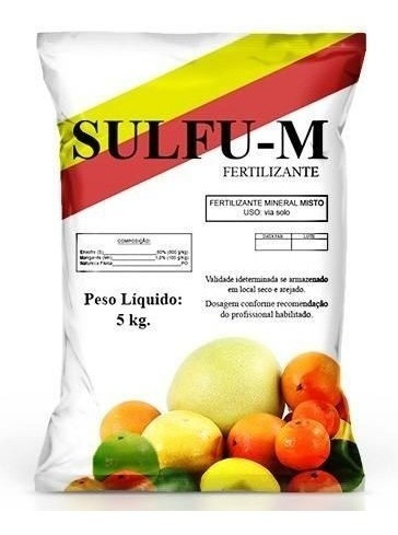 Sulfu-m 80% Enxofre E 1% Manganês Via Solo E Foliar Pacote 5 Kg