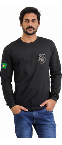 Camisa Manga Longa Segurança Privada Camiseta Trabalho 