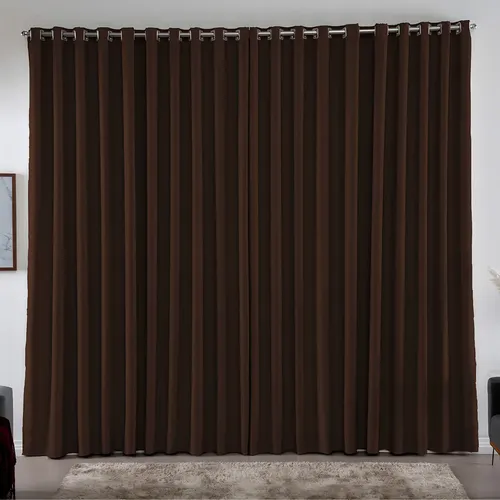Cortina 2,00x1,80 Metros Blackout Blecaute Tabaco Corta Luz Em Te...