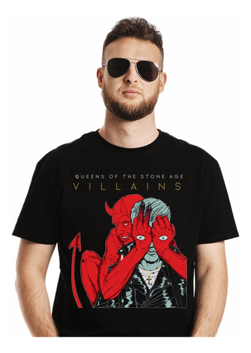 Polera Queens Of The Stone Age Villains Rock Impresión Direc