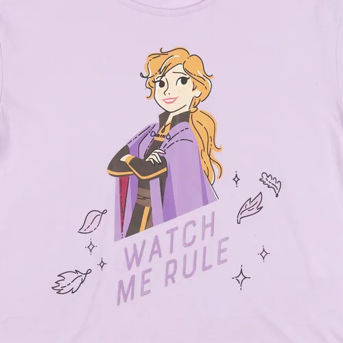 Polera Niña Watch Me Rule Frozen Morado Disney