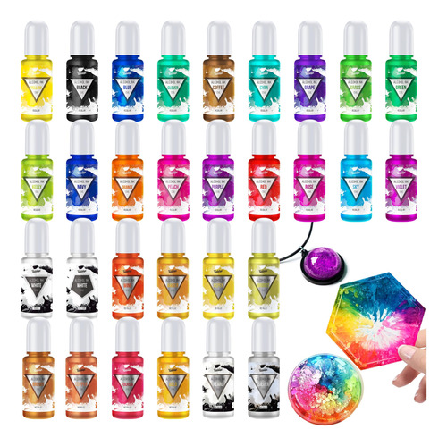 Set De 30 Botellas De Tinta De Alcohol, 20 Colores Vibrantes