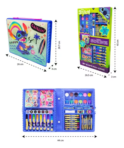Set De Arte Disney Stitch Marcadores Dibujo Colores Plegable Kit De Dibujo  Profesional, Crayones Pastel, Acuarelas, Tubos De Pintura Acrílica,  Pinceles, Lápices, Godetes, Sacapuntas, Goma