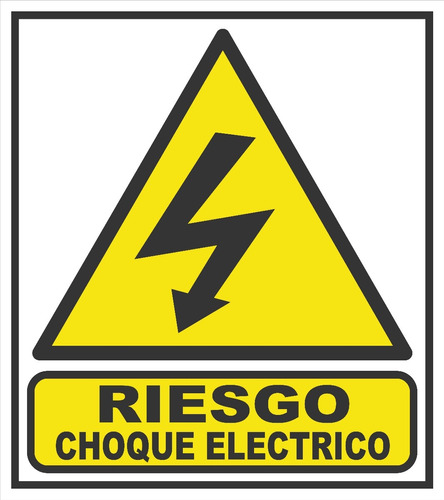 Cartel Riesgo Choque Electrico 40x45 Cm Alto Impacto