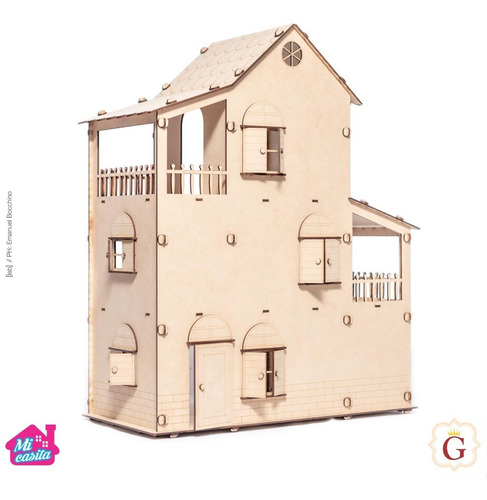 Casa Casita De Muñecas En Fibro Fácil Sin Muebles