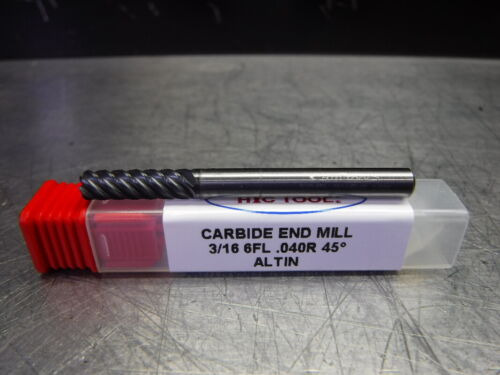 Htc Tool 3/16  .040r 45° Solid Carbide Endmill 6 Flute  Yyz