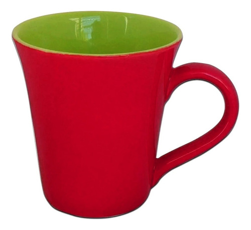 Taza Jarro Mugg Ceramica Tulipa Oxford Color Pettish Online Color Rojo interior Verde