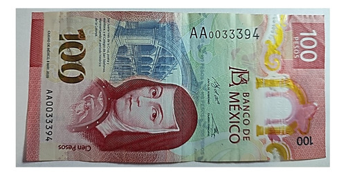 Billete 100 Pesos Serie Aa 00 Primeros Para Coleccionistas