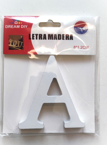 Letras De Madera Decorativas  A  De 8x1,2cm