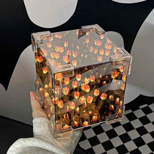 21 Diy Cubo De Rubik Lámpara Noche De Tulipanes Con Espejo