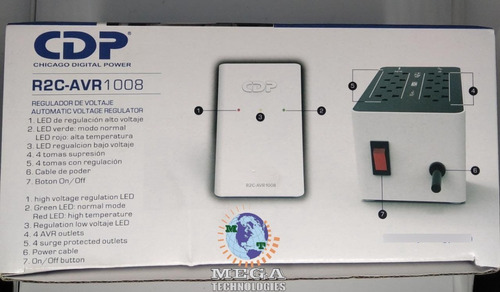 Imagen 7 de 10 de Regulador De Voltaje Cdp R2c-avr1008 1000va 8 Tomas Coaxial