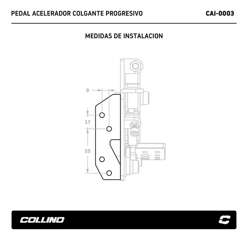 Imagen 4 de 5 de Pedal Acelerador Collino Progresivo Para Pedalera Colgante