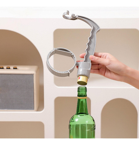 Manejo De Bebidas Botella De Refresco 2 En 1 Ajustable Gris