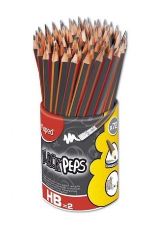 Lapiz Maped Black Peps Grafito Graduado (hb-2b-2h-b-h) X 36u