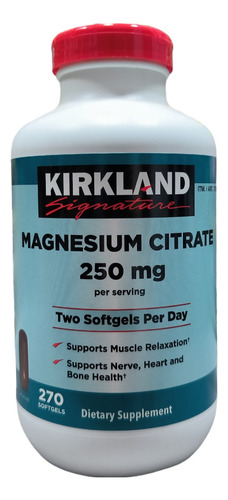 Citrato De Magnesio De 250 Mg. 270 Cápsulas Kirkland 