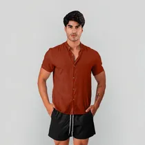 Comprar Camisa Galileus Gola Padre Aspecto Linho Manga Curta De Luxo