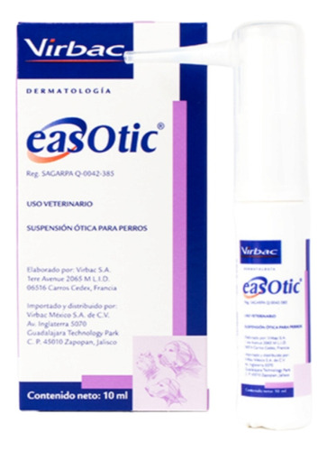 Virbac Easotic 10ml Tratamiento Otitis Externa Perros