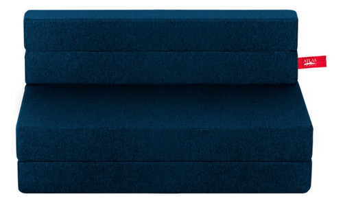 Sillón Sofá Cama Multifuncional Matrimonial Atlas Color Azul Marino Diseño De La Tela Liso