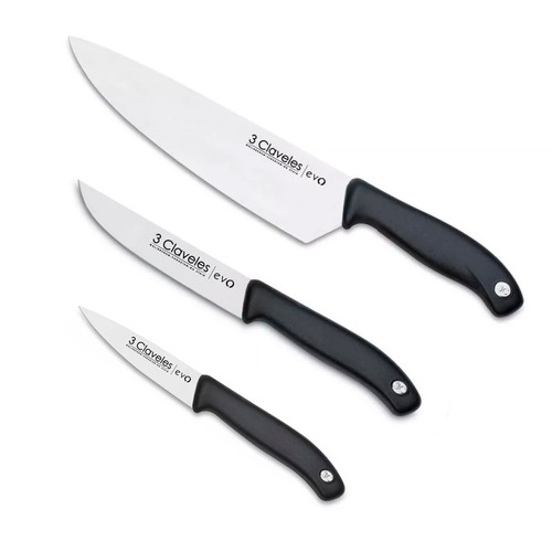 Set 3 Cuchillos Profesionales Cocina Chef 3 Claveles Evo Cuo