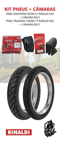 Par Pneu 130/80-17 + 90/90-21 Rinaldi R34 Honda Xlx 350 R