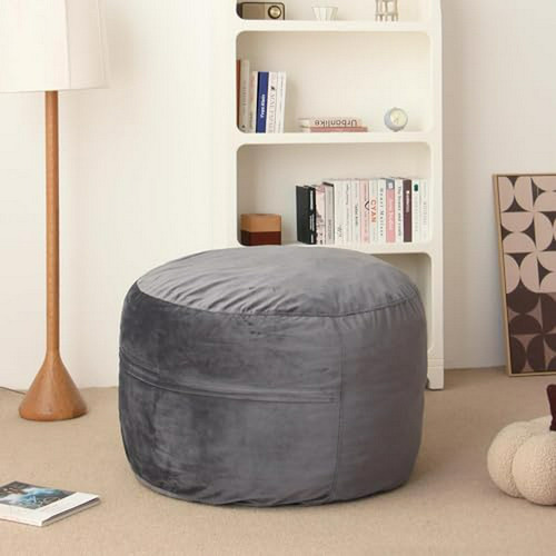 Sillón Puff De 3 Ft Con Espuma Viscoelástica, Lavable (gris)