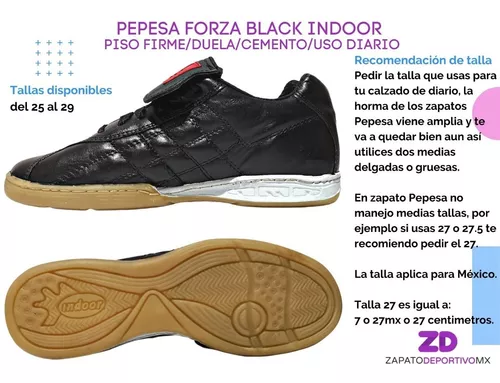 Product Polishing 鍔 Zapato Tenis Futbol Indoor Salon Pepesa Forza Black Piel | ZapatoDeportivoMx