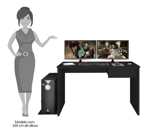 Mesa Para Computador Notebook Desk Game Drx 8000 - Mpozenato Cor Preto