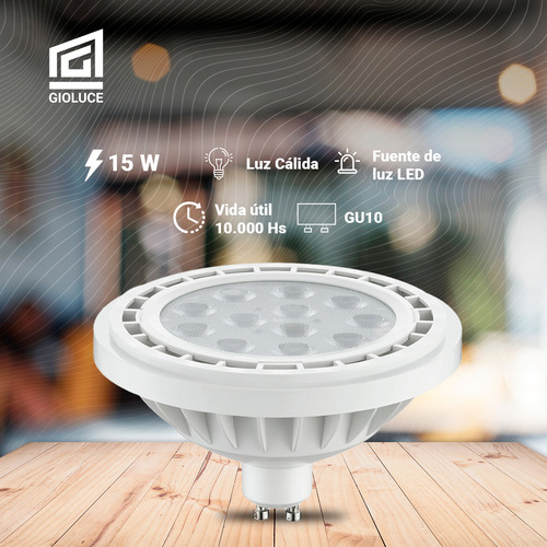 Lampara Dicro Led Ar111 Gu10 Pack X4 Luz Calida Fria 15w Luz Blanco Cálida