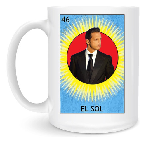 Taza De Ceramica 11 Oz Luis Miguel El Sol Tipo Loteria