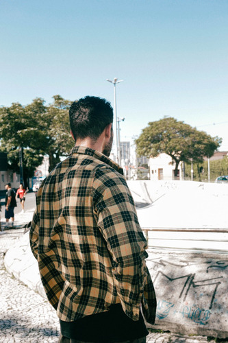 Camisa Xadrez Flanela Manga Longa Amarela