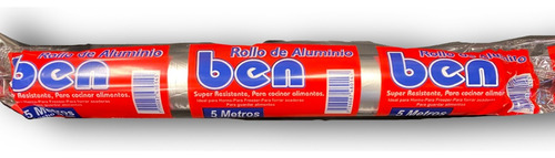Rollo Papel Aluminio Ben 5 Metros Familiar Caja X Mayor X20 