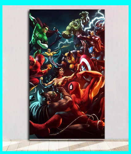 Cuadro Decorativo Dc Marvel Comic Villanos 29x50 Cm Sala 