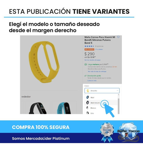 Imagen 3 de 5 de Malla Correa Para Xiaomi Mi Band5 Siliconas Pulsera Band 5
