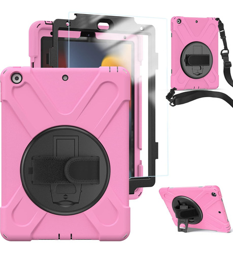 Funda Para iPad De 7.ª Y 8va Generacion Kickstand Rosa